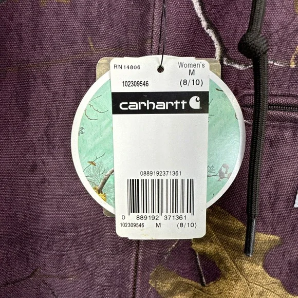 Carhartt Sierra Jacket Sherpa Womens Medium 102309 546 RealTree Camo Purple NWT - Picture 5 of 16
